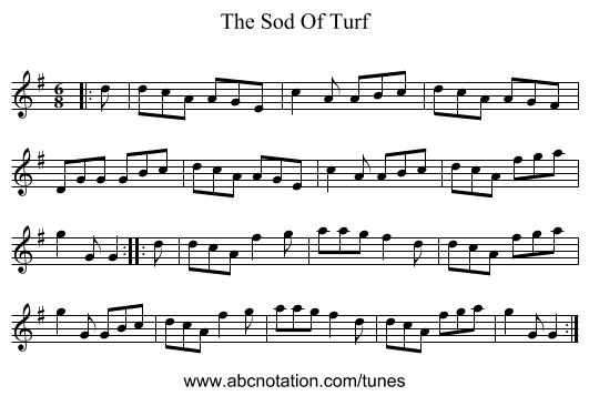 The Sod Of Turf - staff notation