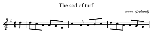 The sod of turf - staff notation