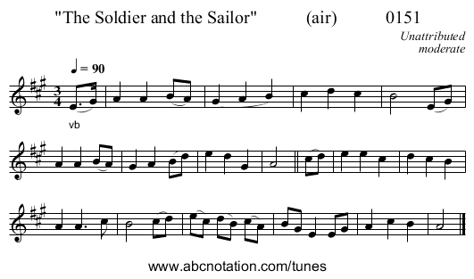 The Soldier and the Sailor (air) 0151 - staff notation