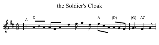 the Soldier's Cloak - staff notation