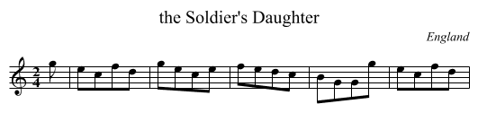 the Soldier's Daughter - staff notation