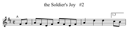 the Soldier's Joy   #2 - staff notation