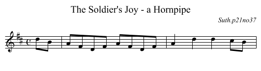 The Soldier's Joy - a Hornpipe - staff notation
