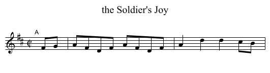 the Soldier's Joy - staff notation