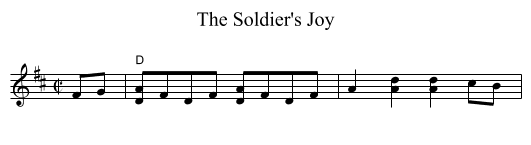 The Soldier's Joy - staff notation