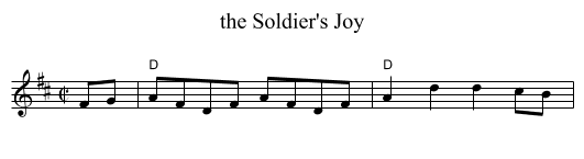 the Soldier's Joy - staff notation