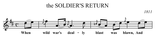 the SOLDIER'S RETURN - staff notation