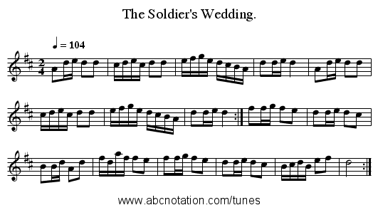 The Soldier's Wedding. - staff notation