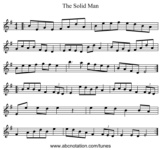 The Solid Man - staff notation