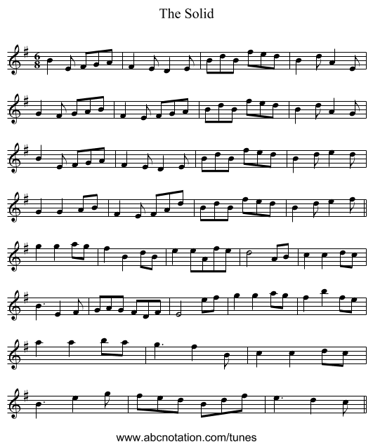 The Solid - staff notation