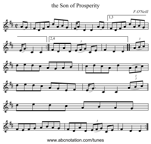 the Son of Prosperity - staff notation