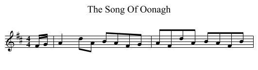 The Song Of Oonagh - staff notation