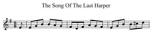 The Song Of The Last Harper - staff notation
