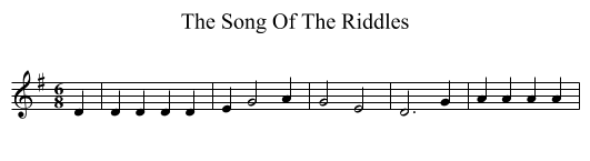 The Song Of The Riddles - staff notation