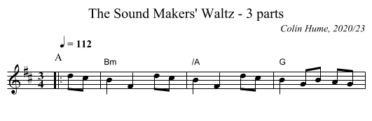 The Sound Makers' Waltz - 3 parts - staff notation