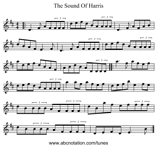 The Sound Of Harris - staff notation