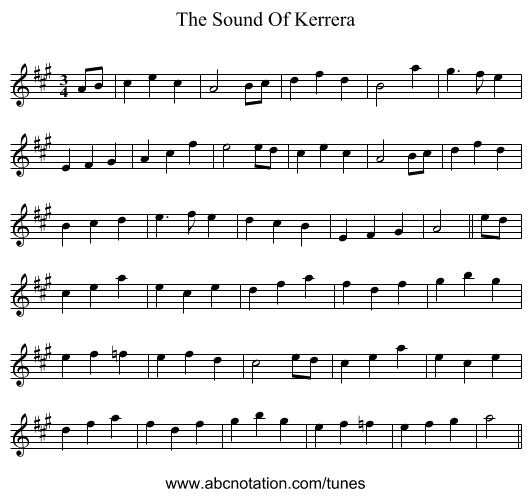 The Sound Of Kerrera - staff notation