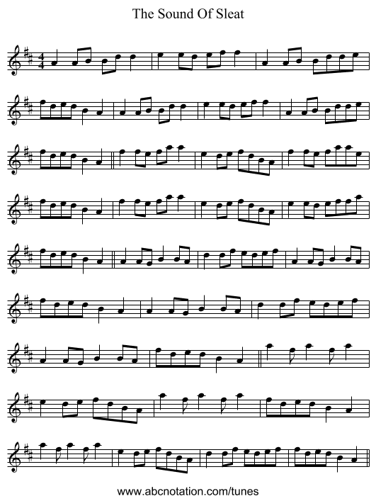 The Sound Of Sleat - staff notation