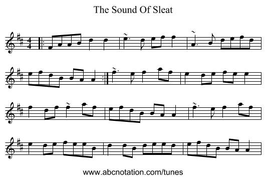 The Sound Of Sleat - staff notation