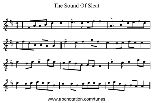 The Sound Of Sleat - staff notation