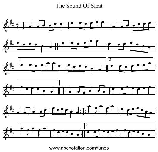 The Sound Of Sleat - staff notation