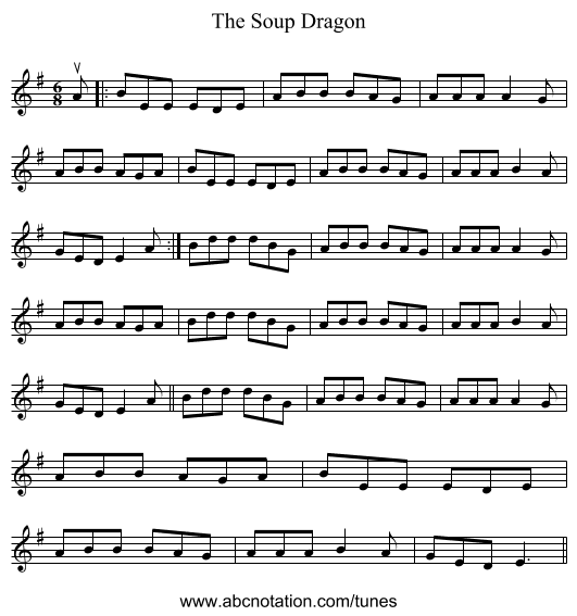 The Soup Dragon - staff notation