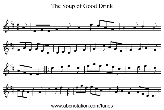 The Soup of Good Drink - staff notation