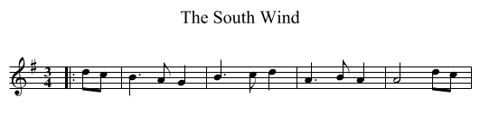 The South Wind - staff notation