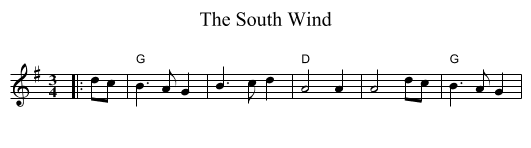 The South Wind - staff notation