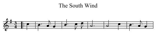 The South Wind - staff notation