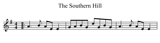 The Southern Hill - staff notation