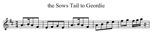 the Sows Tail to Geordie - staff notation