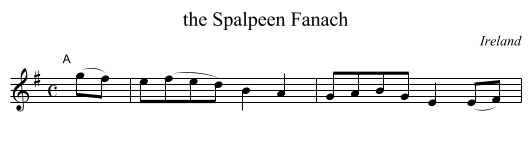 the Spalpeen Fanach - staff notation