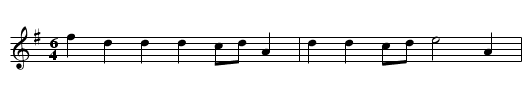 The Spaniard - staff notation