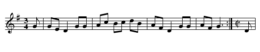 The Spanish Lady - staff notation
