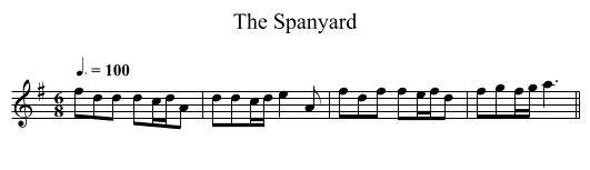 The Spanyard - staff notation