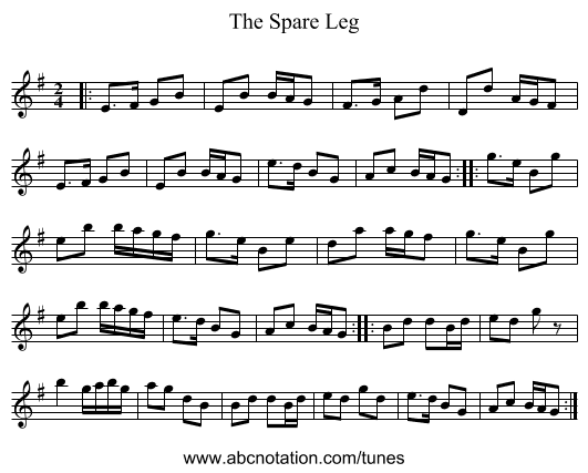 The Spare Leg - staff notation