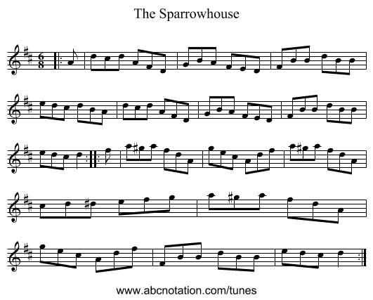 The Sparrowhouse - staff notation