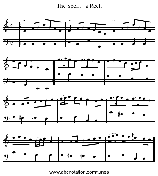 The Spell.   a Reel. - staff notation