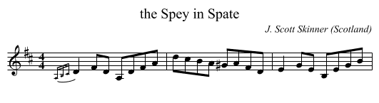 the Spey in Spate - staff notation