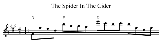 The Spider In The Cider - staff notation