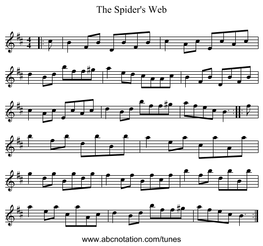The Spider's Web - staff notation