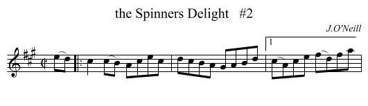 the Spinners Delight   #2 - staff notation
