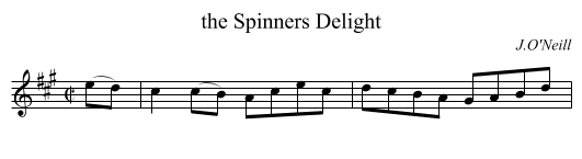 the Spinners Delight - staff notation