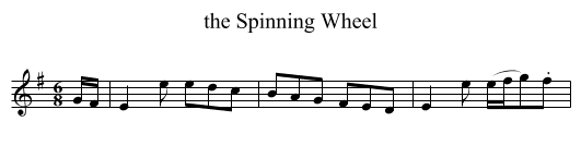 the Spinning Wheel - staff notation