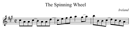 The Spinning Wheel - staff notation