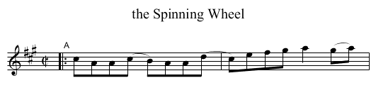 the Spinning Wheel - staff notation