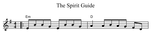 The Spirit Guide - staff notation