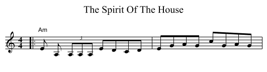 The Spirit Of The House - staff notation