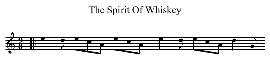 The Spirit Of Whiskey - staff notation